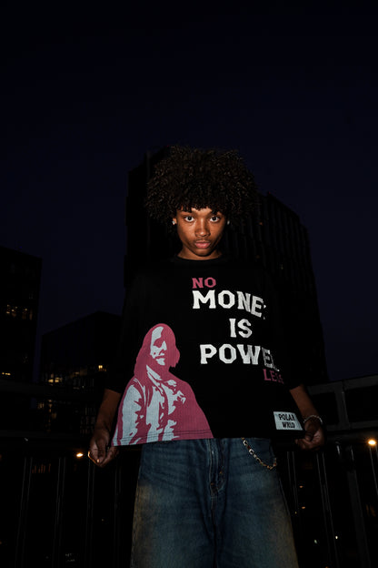 no MONEY IS POWER less - Pink