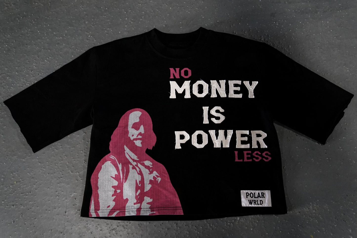 no MONEY IS POWER less - Pink